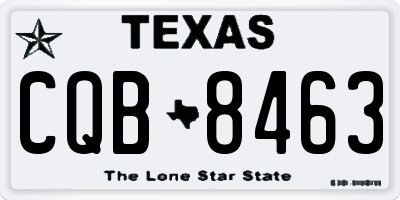 TX license plate CQB8463