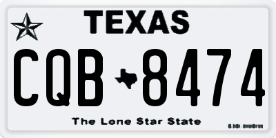 TX license plate CQB8474