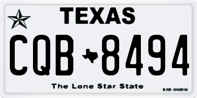 TX license plate CQB8494