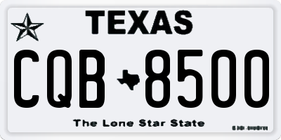 TX license plate CQB8500