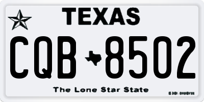 TX license plate CQB8502