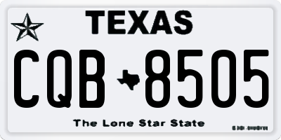 TX license plate CQB8505