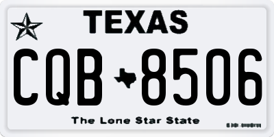 TX license plate CQB8506