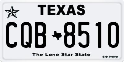 TX license plate CQB8510