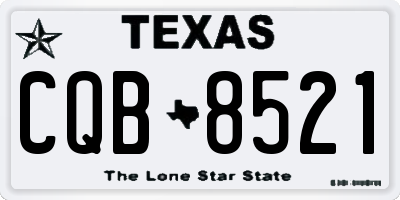 TX license plate CQB8521