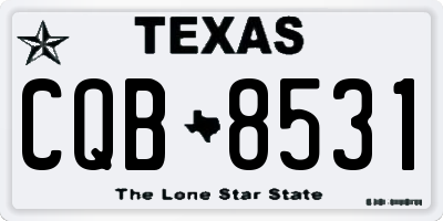 TX license plate CQB8531