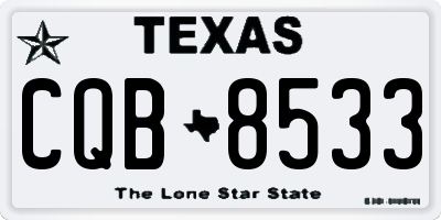 TX license plate CQB8533