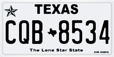 TX license plate CQB8534
