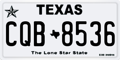 TX license plate CQB8536