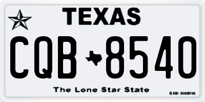 TX license plate CQB8540