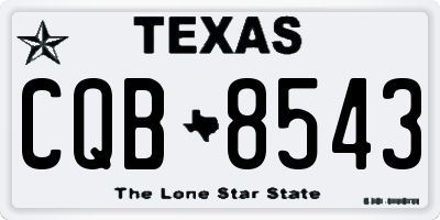 TX license plate CQB8543