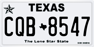 TX license plate CQB8547