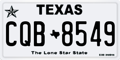 TX license plate CQB8549