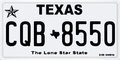 TX license plate CQB8550