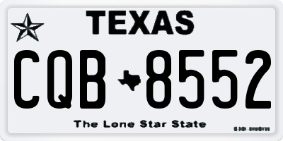 TX license plate CQB8552
