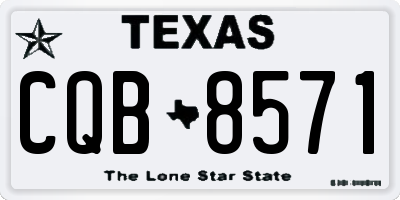 TX license plate CQB8571