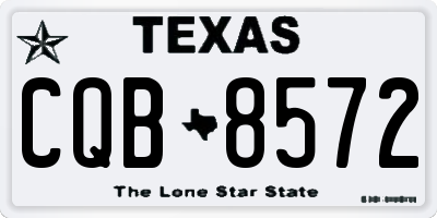 TX license plate CQB8572