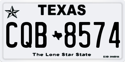 TX license plate CQB8574