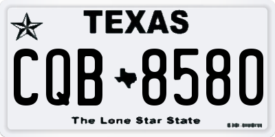 TX license plate CQB8580