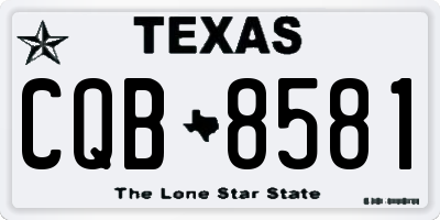 TX license plate CQB8581