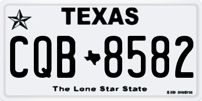 TX license plate CQB8582