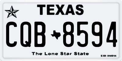 TX license plate CQB8594