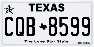 TX license plate CQB8599