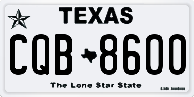 TX license plate CQB8600