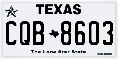 TX license plate CQB8603