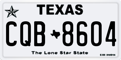 TX license plate CQB8604