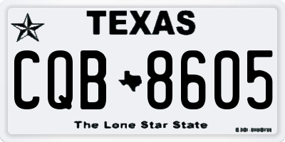 TX license plate CQB8605