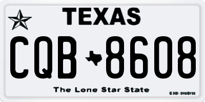 TX license plate CQB8608