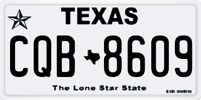 TX license plate CQB8609
