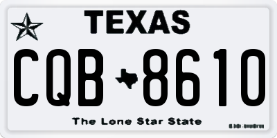 TX license plate CQB8610