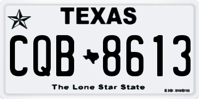 TX license plate CQB8613