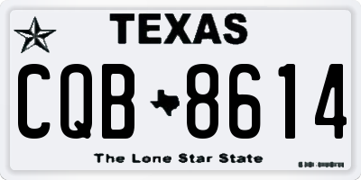 TX license plate CQB8614