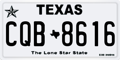 TX license plate CQB8616