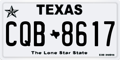TX license plate CQB8617