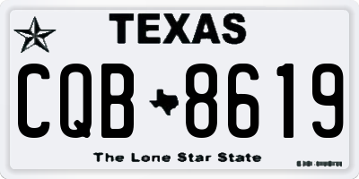 TX license plate CQB8619