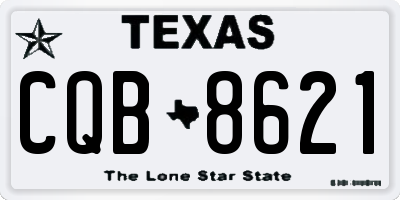 TX license plate CQB8621