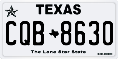 TX license plate CQB8630