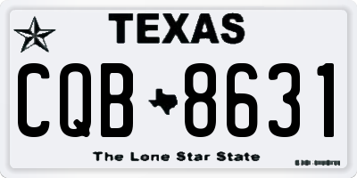TX license plate CQB8631