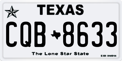 TX license plate CQB8633