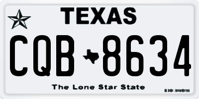 TX license plate CQB8634
