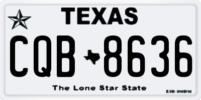 TX license plate CQB8636