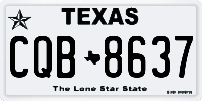 TX license plate CQB8637