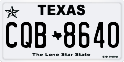 TX license plate CQB8640