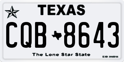 TX license plate CQB8643