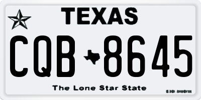 TX license plate CQB8645