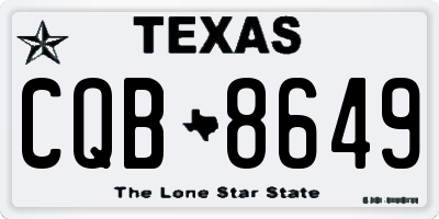 TX license plate CQB8649